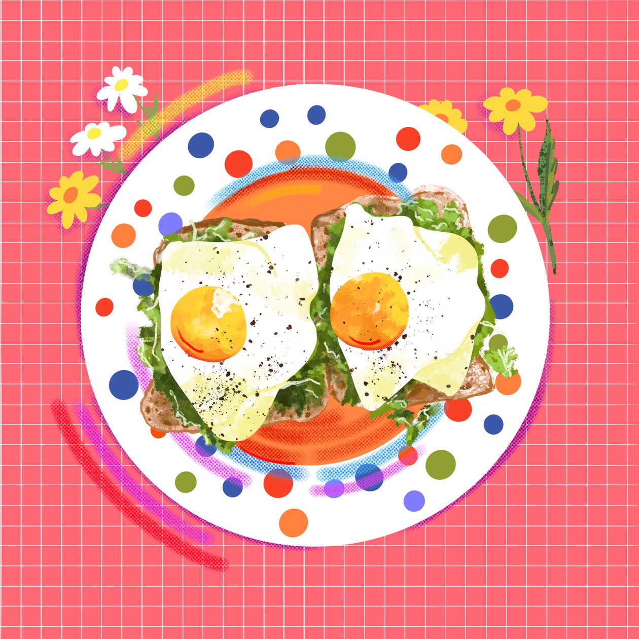 Bloomy Morning Bites, 2025 (digital) de Leona Tsiara