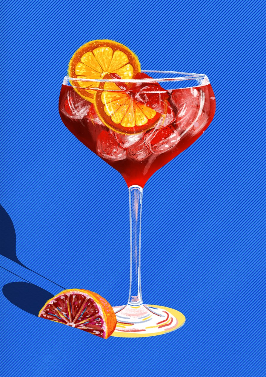 Scarlet Sip, 2025 (digital) de Leona Tsiara