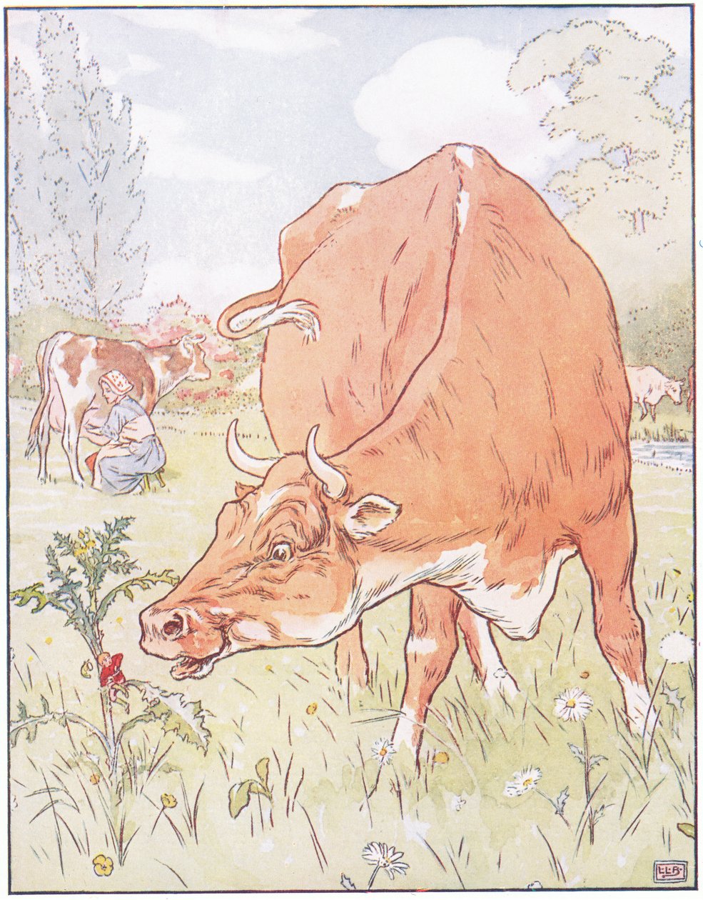 Una vaca mordió el cardo y se tragó al pobre Tom de Leonard Leslie Brooke