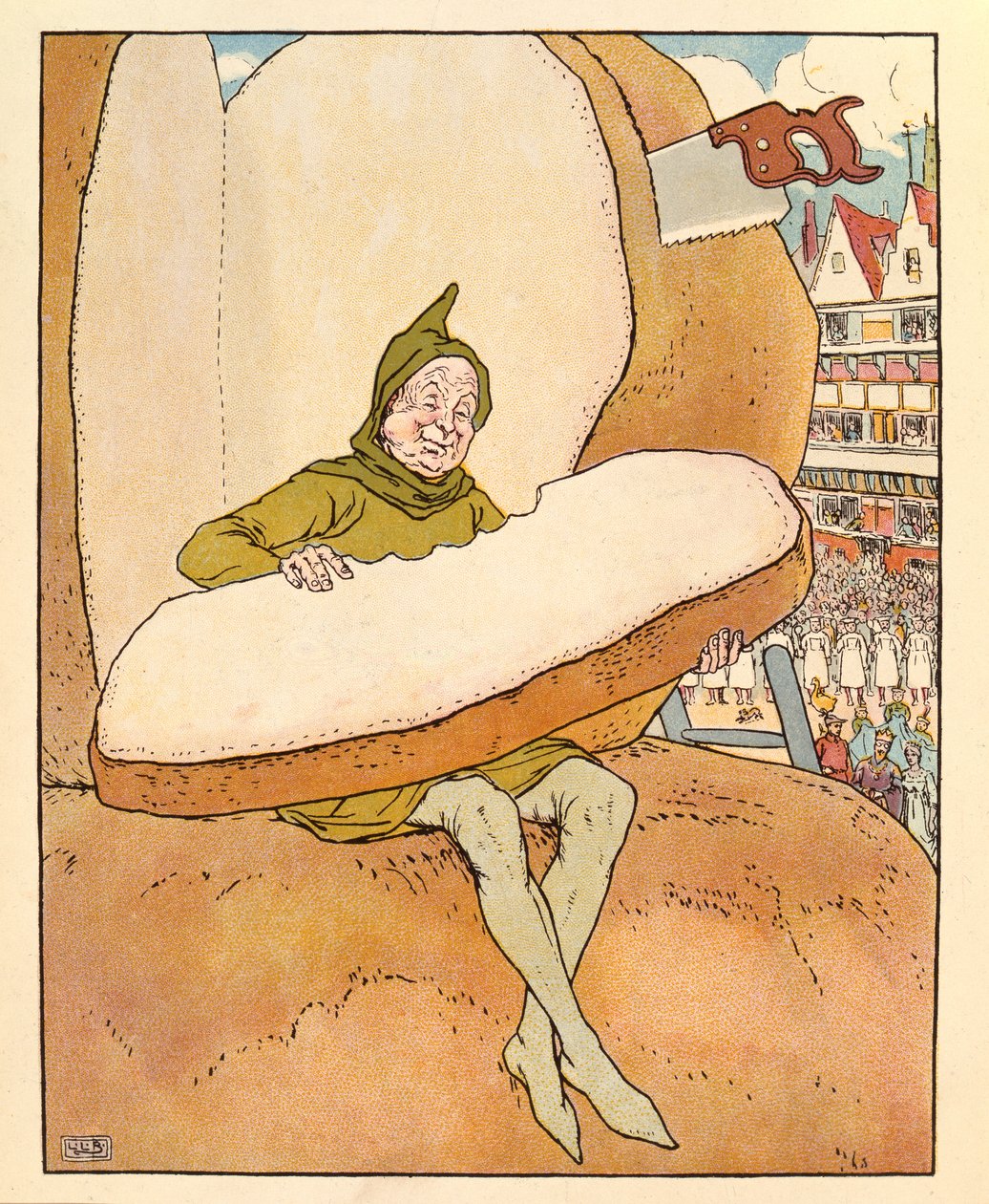 Ilustración de El ganso de oro de Leonard Leslie Brooke