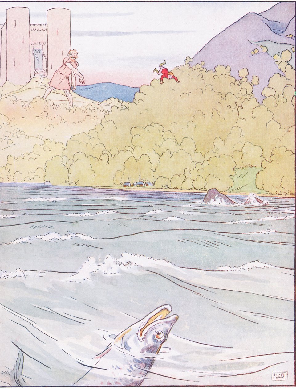 El monstruo arrojó a Tom lejos al mar de Leonard Leslie Brooke