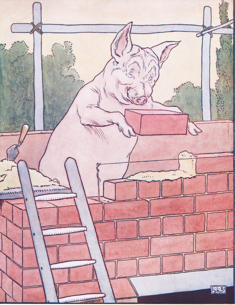 El tercer cerdito construyó su casa de ladrillos de Leonard Leslie Brooke