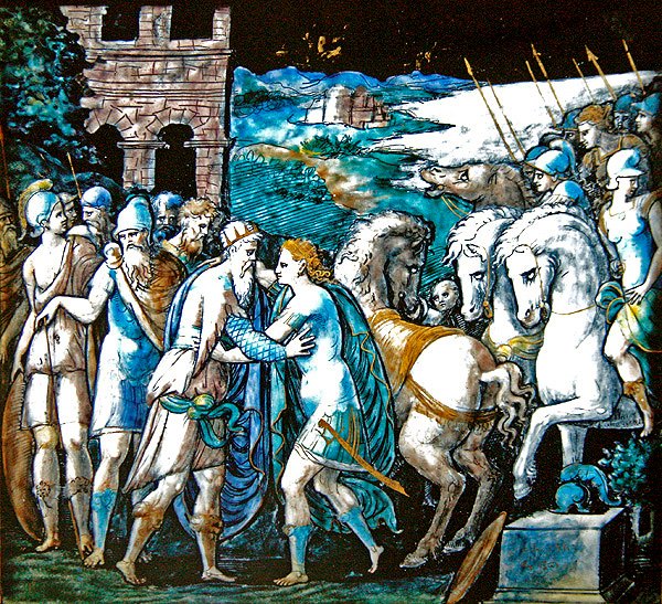 El Encuentro de Teseo y Artemisa, reina de las Amazonas, 1563 de Leonard Limosin