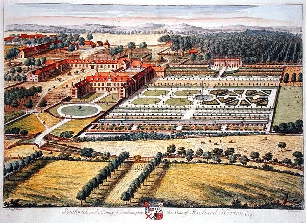 Southwick en el condado de Southampton grabado por Johannes Kip (c.1652-1722) de Leonard (after) Knyff