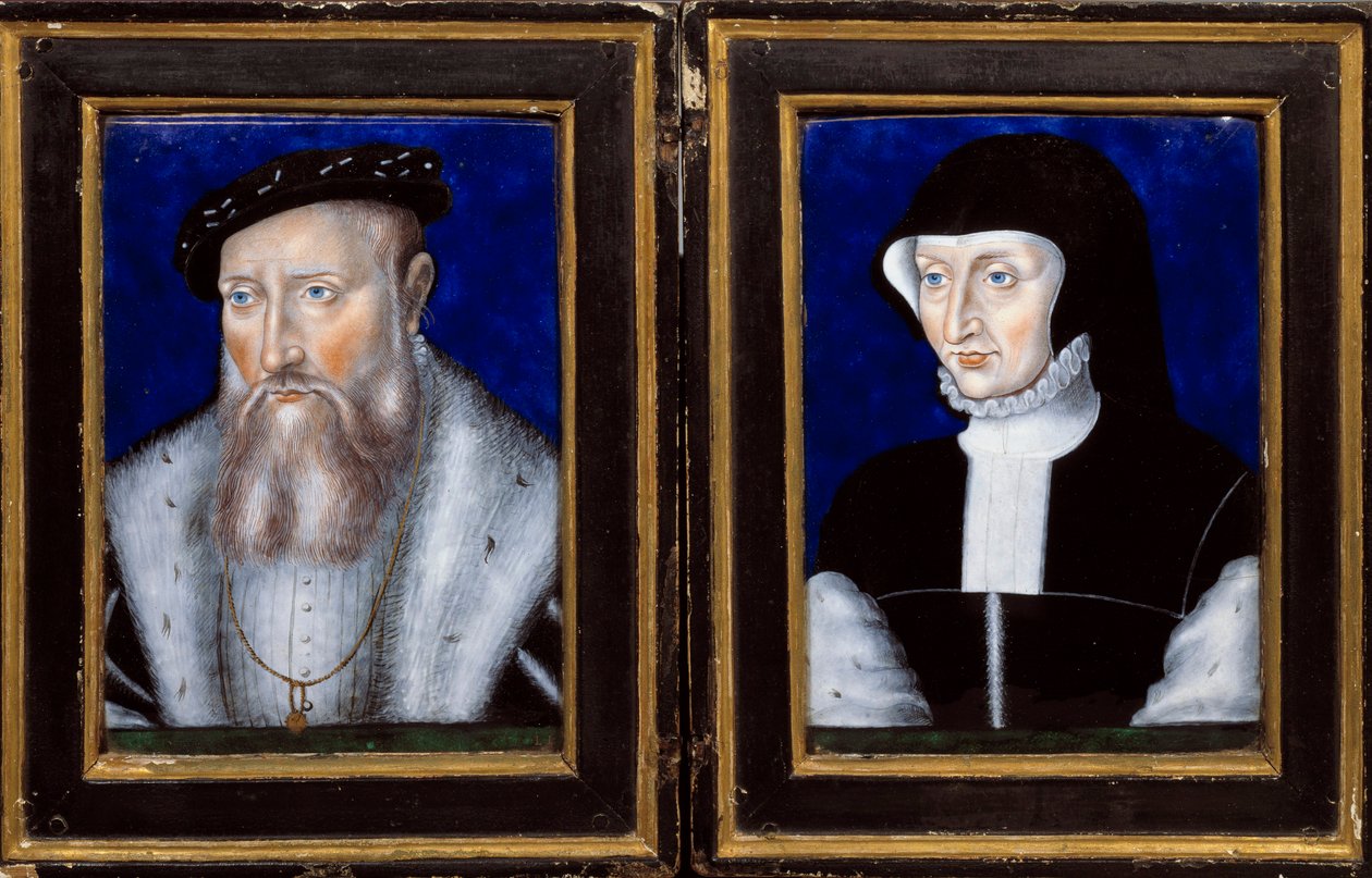 Retrato de Claude de Lorraine, Duque de Guise y Antoinette de Bourbon Vendome, su esposa de Leonard Limosin