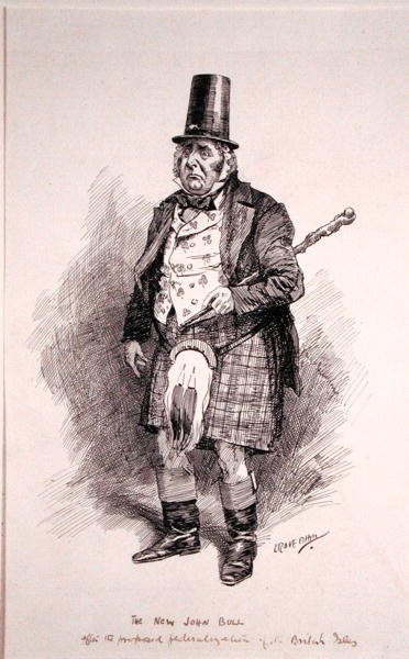 El nuevo John Bull, ilustración de Punch, publicada el 26 de octubre de 1910 de Leonard Raven Hill
