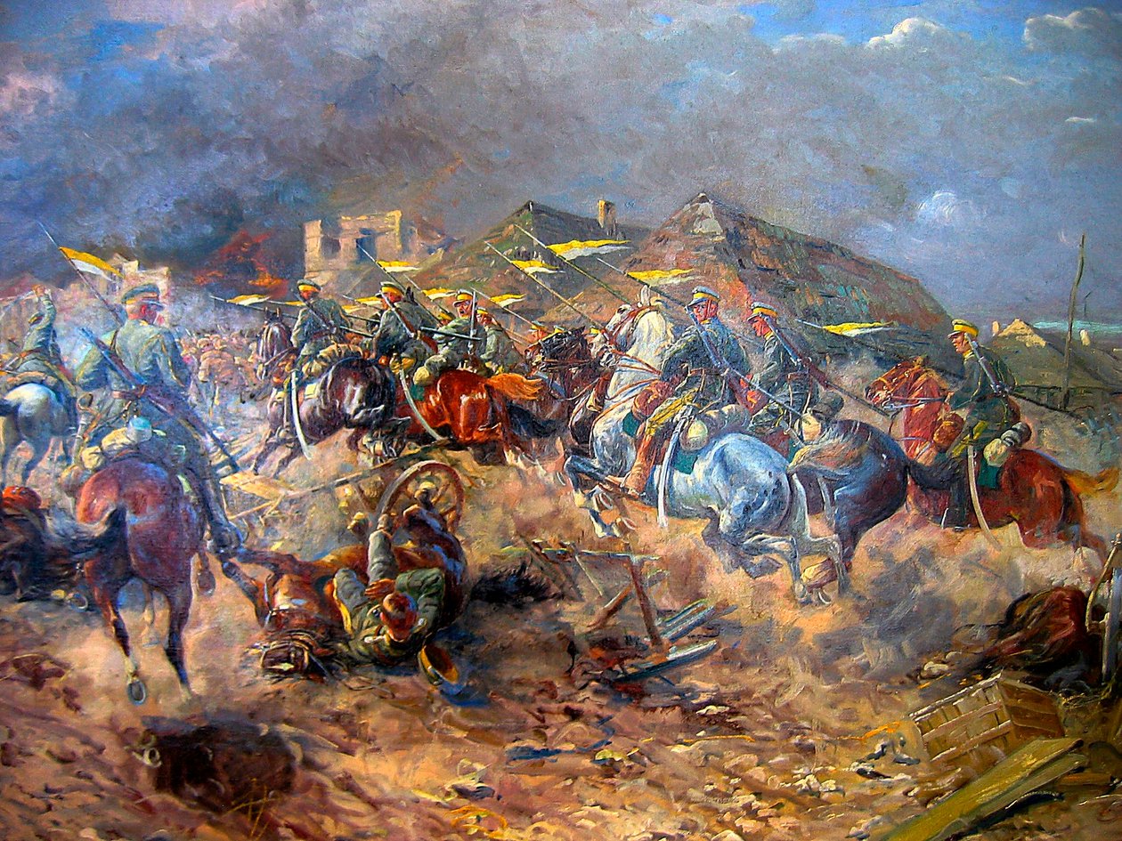 Ataque de Ulanos Polacos a Bolcheviques cerca de Sloutsk, 1919, 1920 de Leonard Winterowski