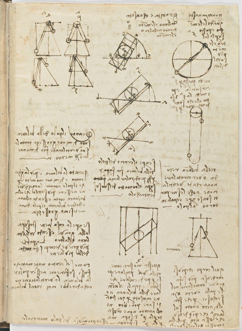 Código sobre el vuelo de los pájaros, c. 1505-06, manuscrito en papel, cc. 18, hoja 1 recto de Leonardo da Vinci