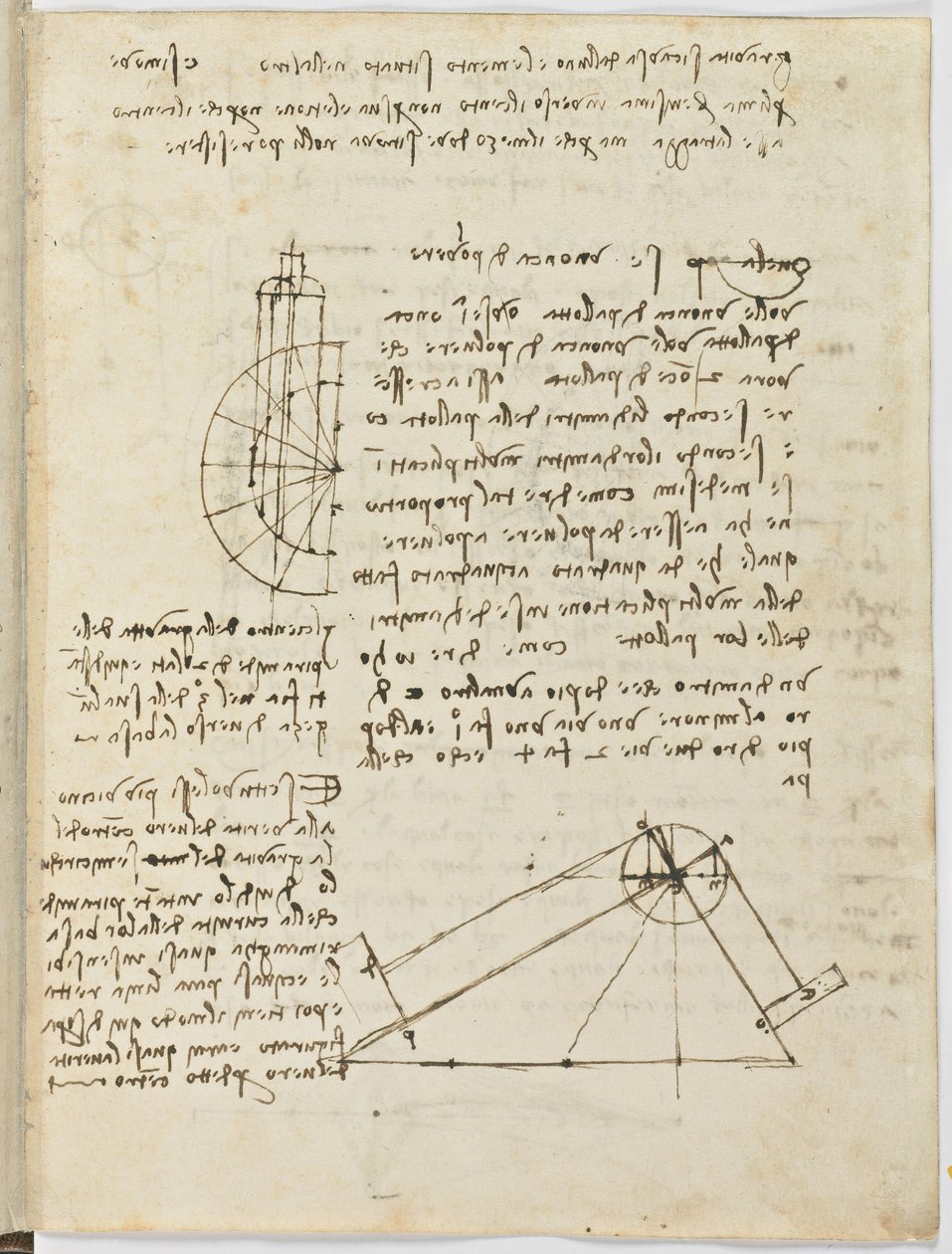 Código sobre el vuelo de los pájaros, c. 1505-06, manuscrito en papel, cc. 18, hoja 2 recto de Leonardo da Vinci