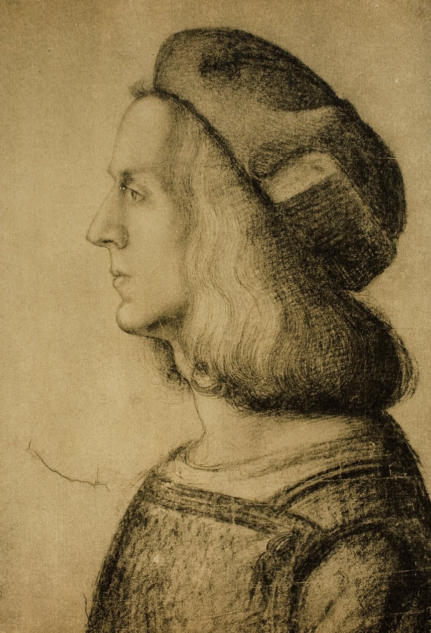 Busto de un hombre de perfil de Leonardo da Vinci