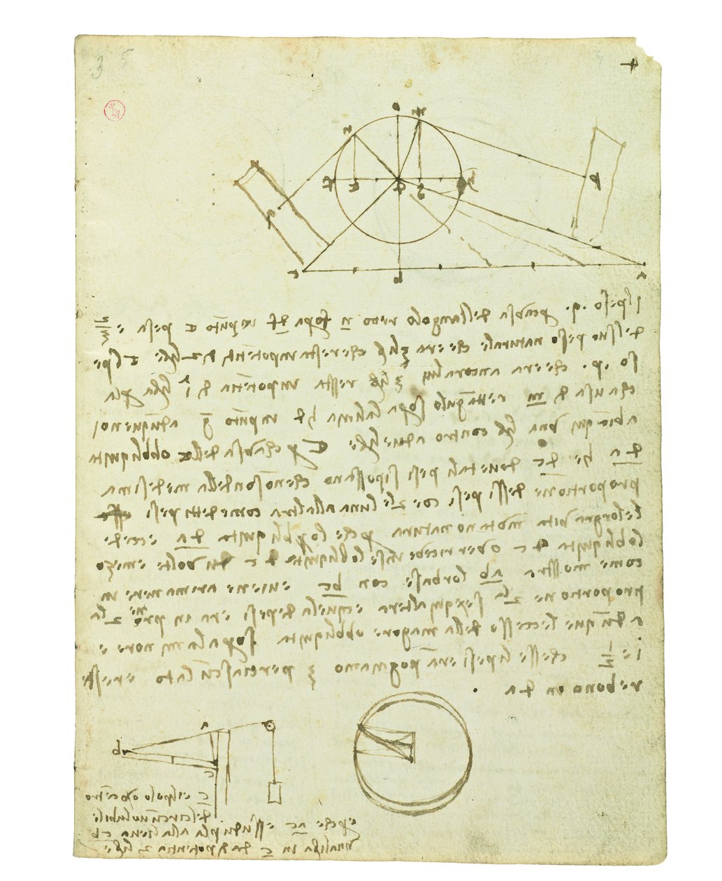 Códice sobre el vuelo de los pájaros, Folio 4 recto de Leonardo da Vinci