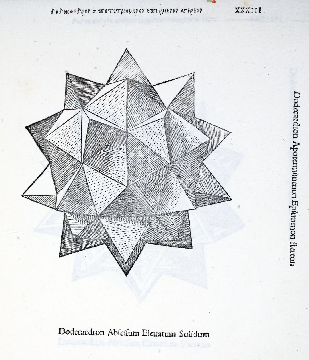 Dodecaedro abscisum elevatum solidum, ilustración de 
