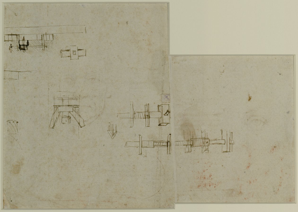 Elementos de una máquina de Leonardo da Vinci