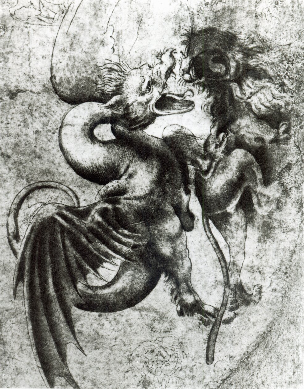 Lucha entre un Dragón y un León de Leonardo da Vinci