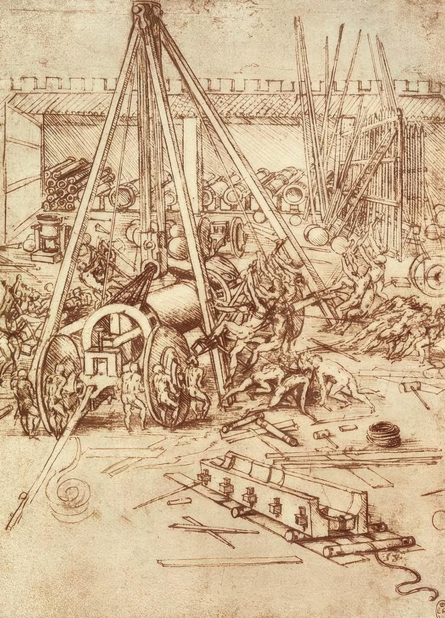Fundición de cañones de Leonardo da Vinci