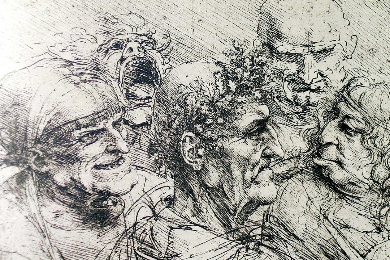 Cabezas grotescas de Leonardo da Vinci