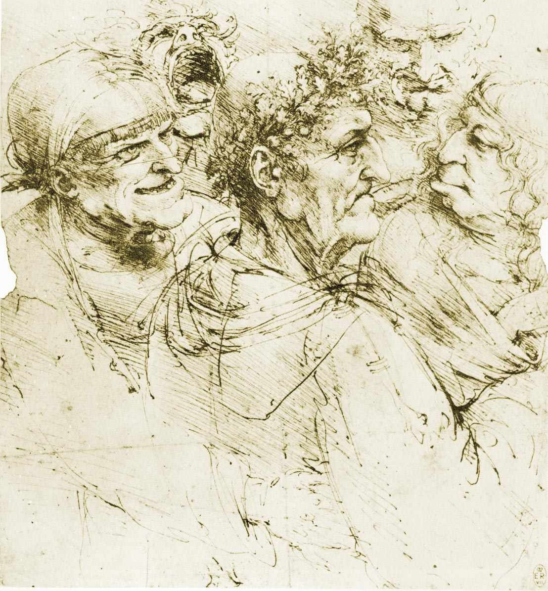 Cabezas grotescas de Leonardo da Vinci