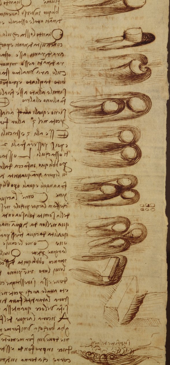 Diagramas científicos, del Códice Leicester, 1508-12 (detalle) de Leonardo da Vinci
