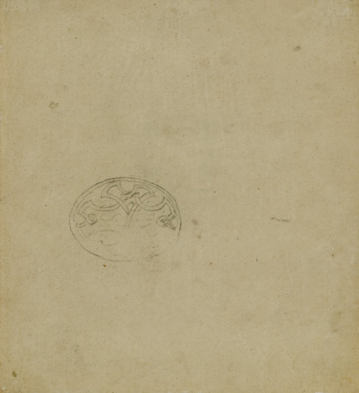 Boceto de motivo ornamental dentro de un óvalo de Leonardo da Vinci