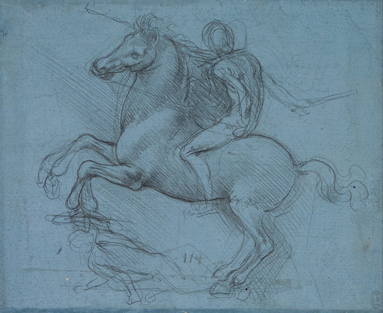 Estudio para un Monumento Ecuestre (recto) de Leonardo da Vinci