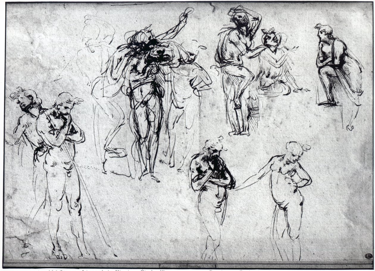 Estudio de hombres desnudos de Leonardo da Vinci