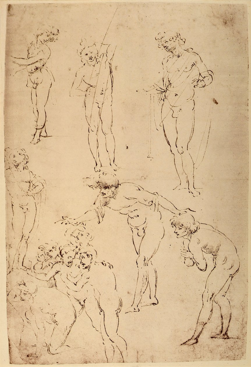 Estudio de pastores para la Adoración de los Magos de Leonardo da Vinci