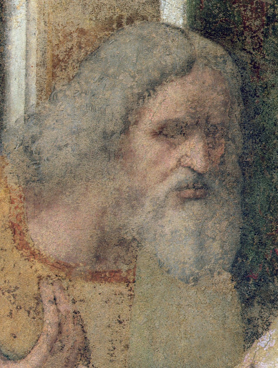 La Última Cena, 1495-97 (post restauración) (detalle) de Leonardo da Vinci
