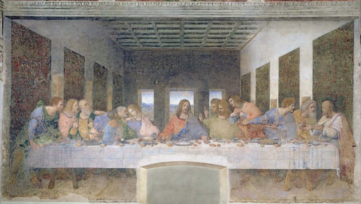 La Última Cena, 1495-97 (post restauración) de Leonardo da Vinci