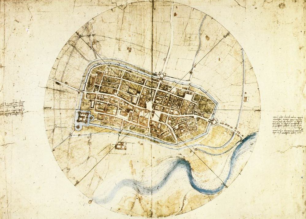 Plano de la ciudad de Imola de Leonardo da Vinci