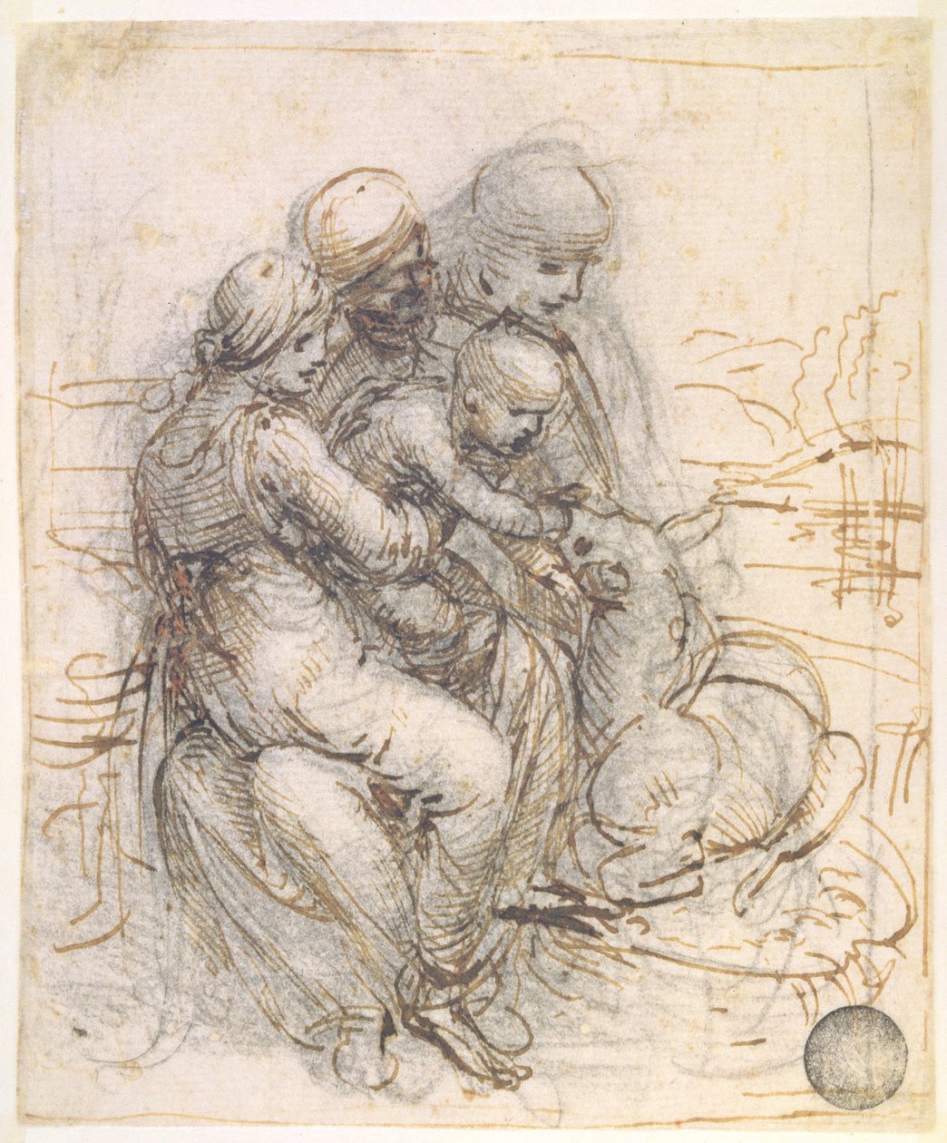 Virgen y Niño con Santa Ana, c.1501-10 de Leonardo da Vinci