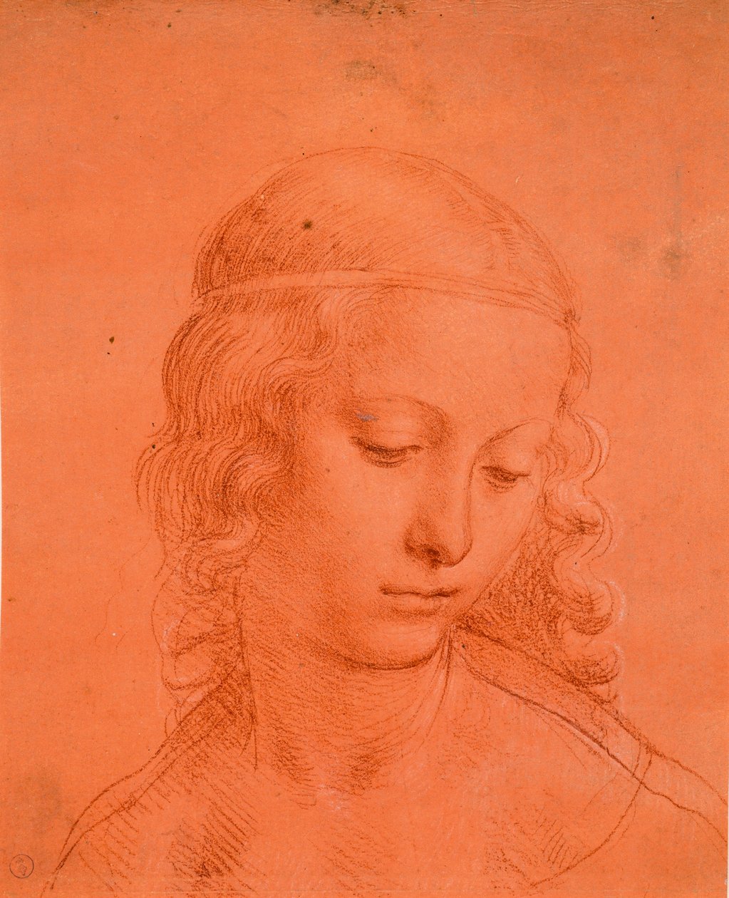 Cabeza de doncella, c. 1508-10 de Leonardo da school of Vinci