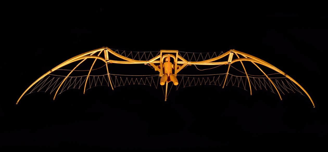 Modelo del planeador de Leonardo da Vinci - Museo de Ciencia y Técnica de Leonardo da Vinci, en Milán. de Leonardo da (after) Vinci