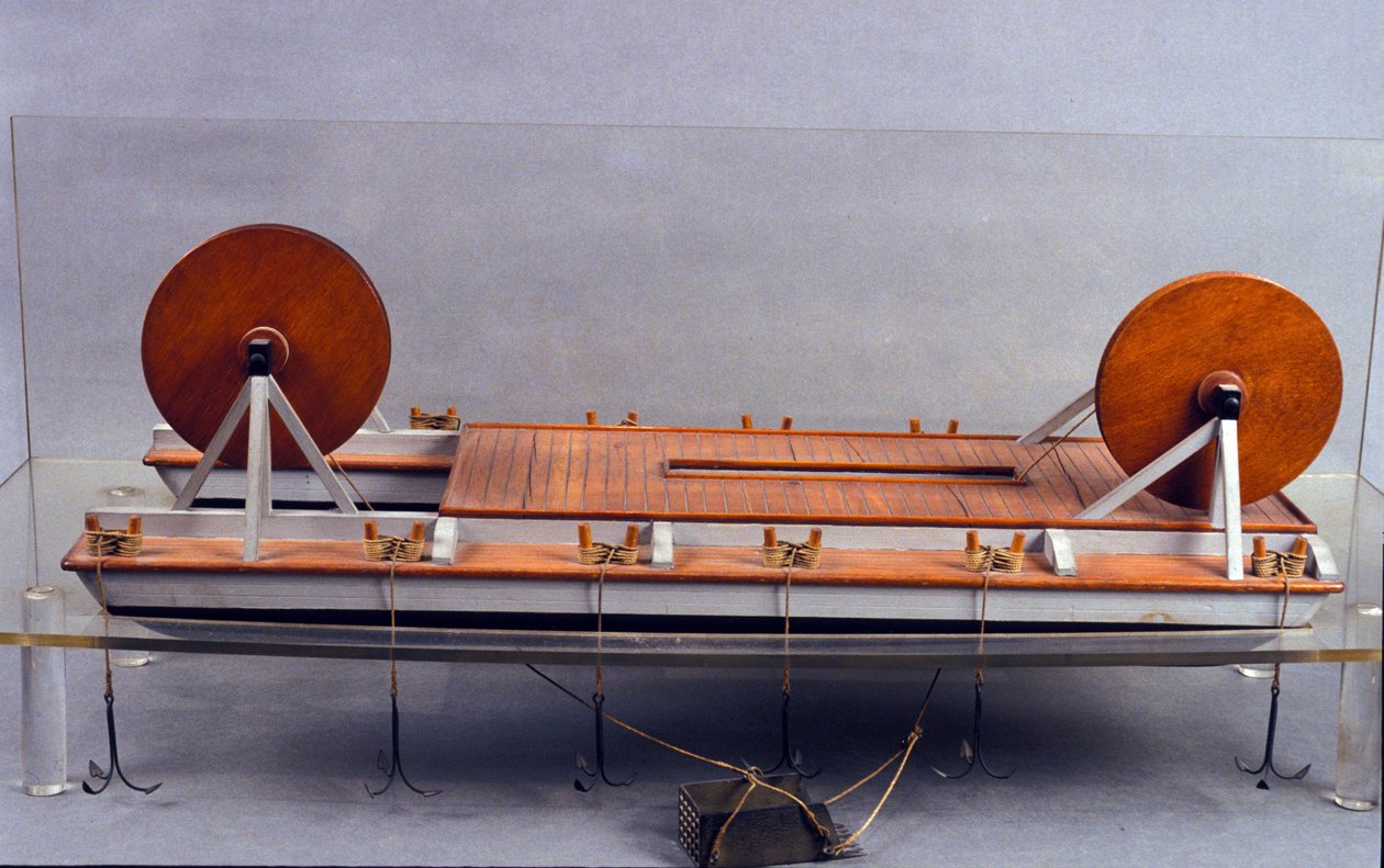 Draga de río, modelo de Leonardo da Vinci (1452 - 1519). Museo de Ciencia y Tecnología, Milán de Leonardo da (after) Vinci