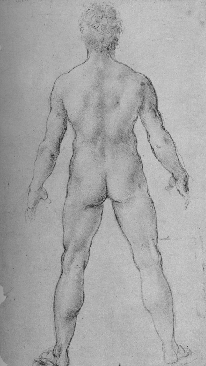 Un hombre desnudo visto desde atrás, c1480 de Leonardo da Vinci
