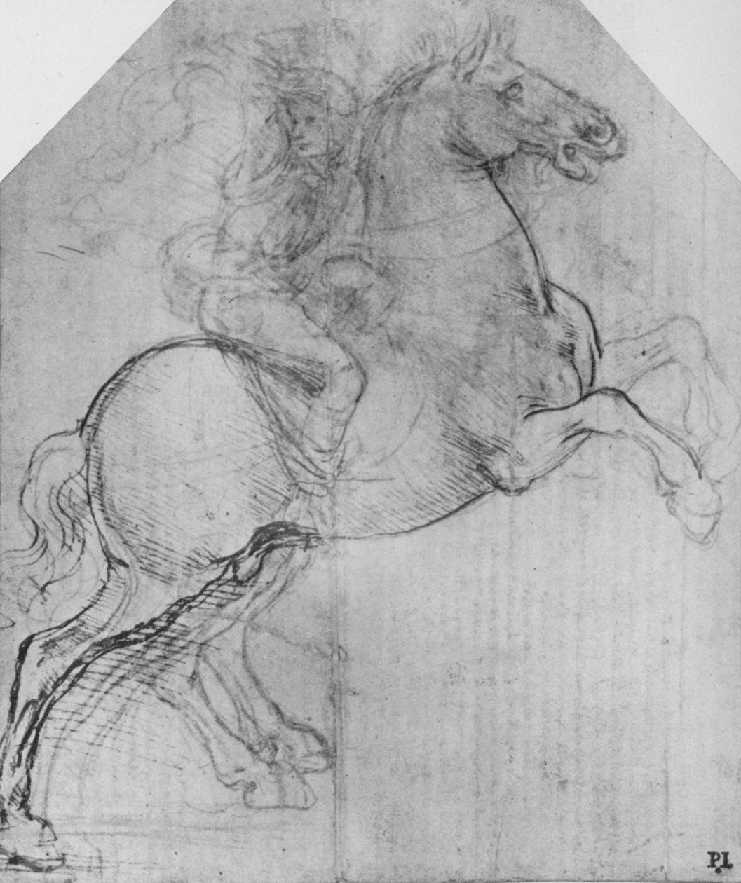 Un jinete en un caballo encabritado, c1480 1945 de Leonardo da Vinci