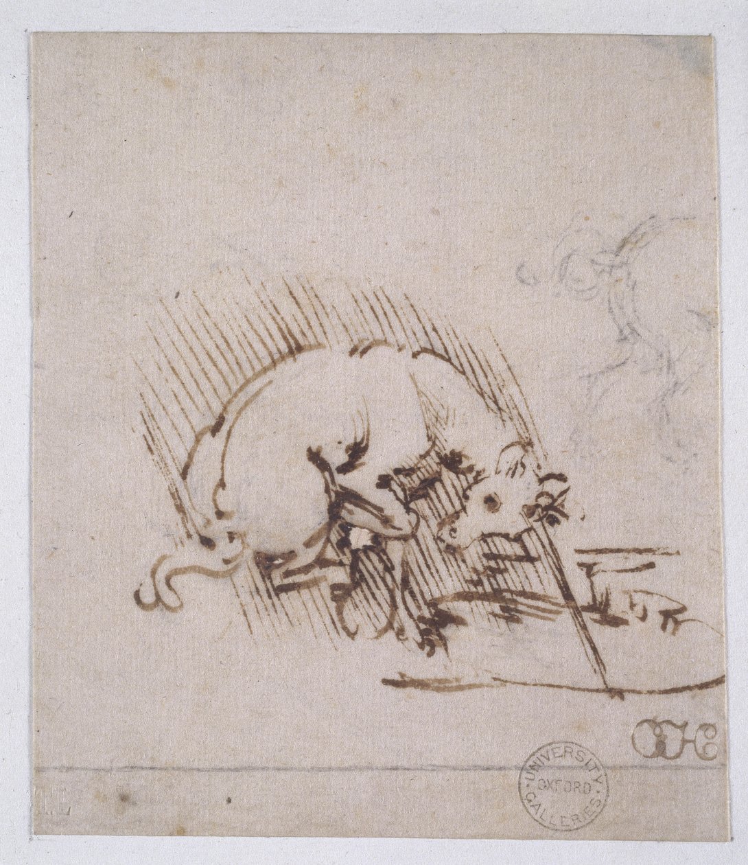 Unicornio sumergiendo su cuerno en un charco de agua, c.1481 de Leonardo da Vinci