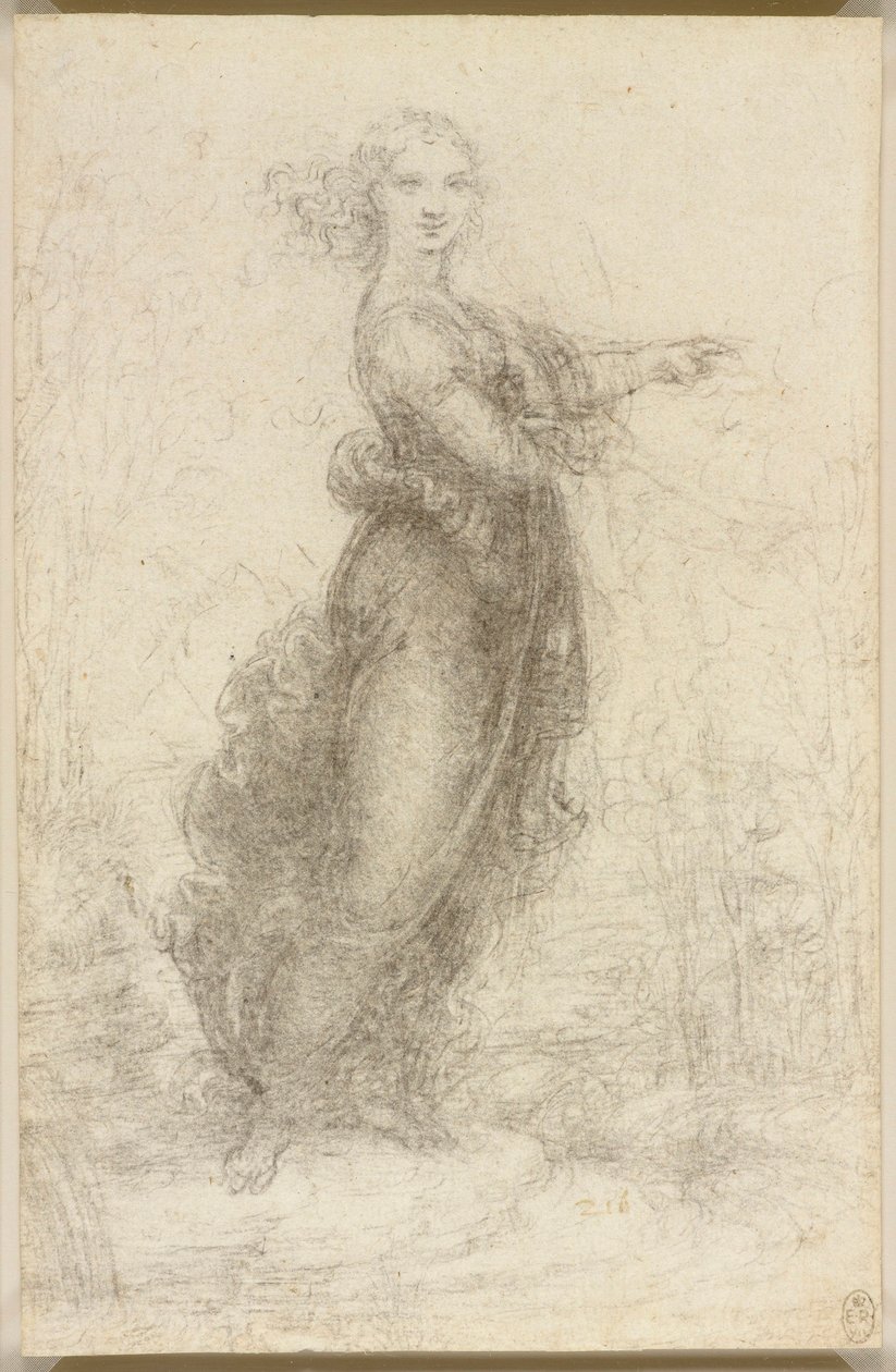 Una mujer en un paisaje de Leonardo da Vinci