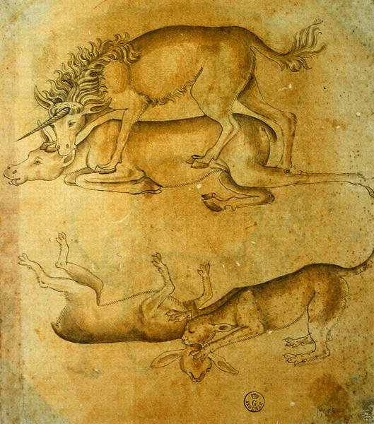 Animales (pluma, tinta y aguada sobre papel) de Leonardo da Vinci