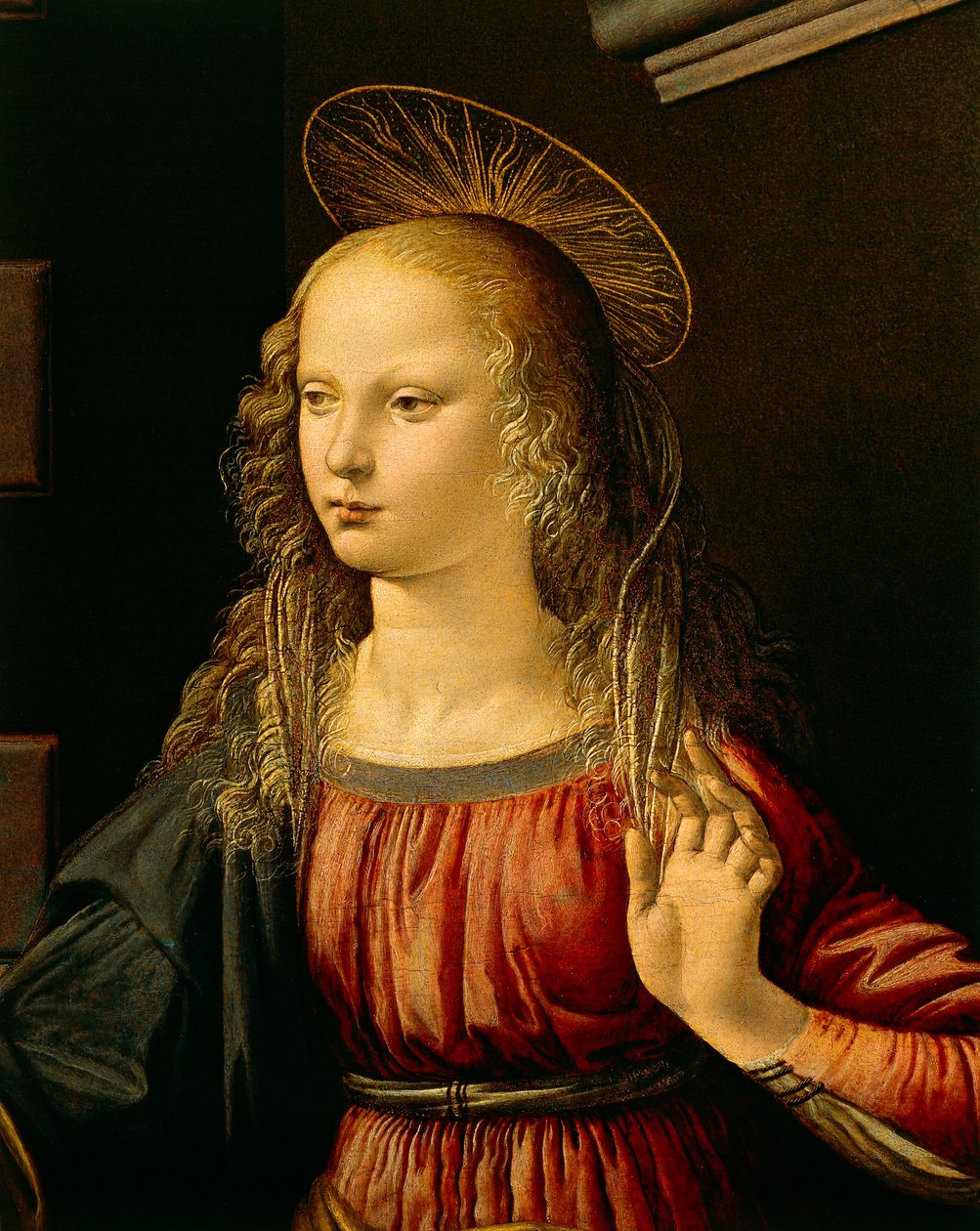 Anunciación, c.1475 (óleo y temple sobre madera) de Leonardo da Vinci