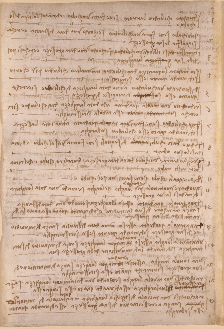Arundel 263, f.154v, notas de Leonardo da Vinci del 