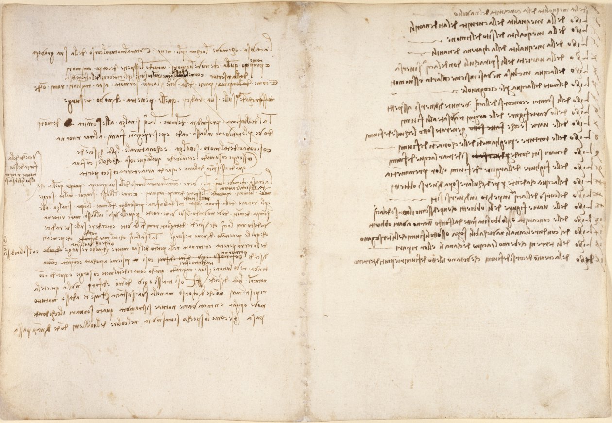 Arundel 263, f.58v, f.45, Notas sobre el agua, de 