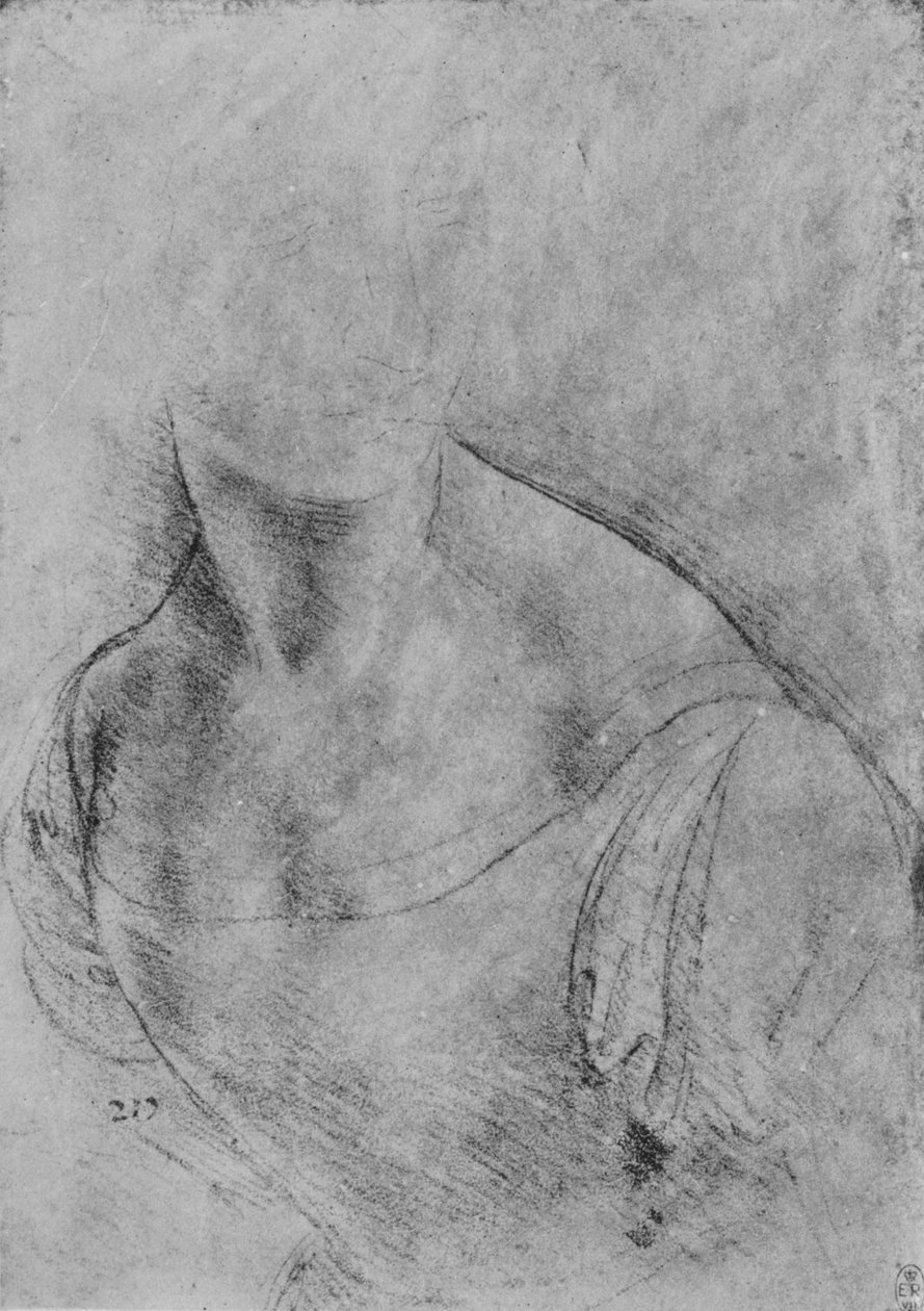 Busto de una mujer girada a la izquierda, la cabeza ligeramente indicada, c1480 1945 de Leonardo da Vinci