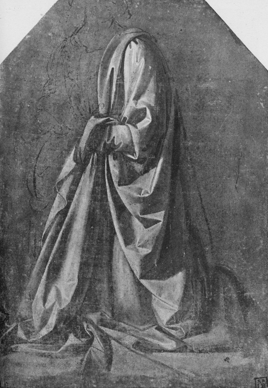 Molde de drapeado para una figura arrodillada a la izquierda, c1475 de Leonardo da Vinci