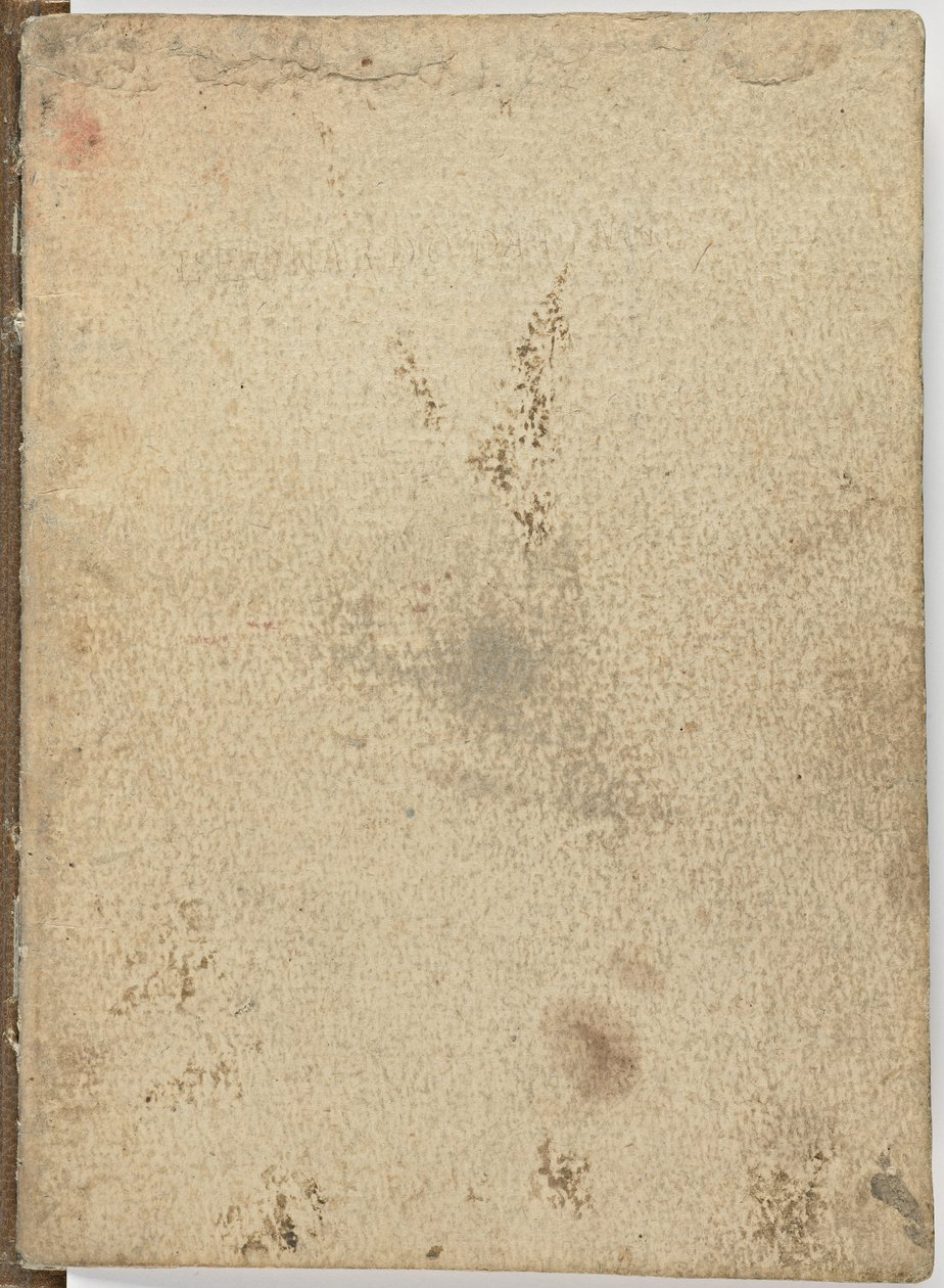 Código sobre el vuelo de los pájaros, c. 1505-06, manuscrito en papel, cc. 18, Cubierta I de Leonardo da Vinci