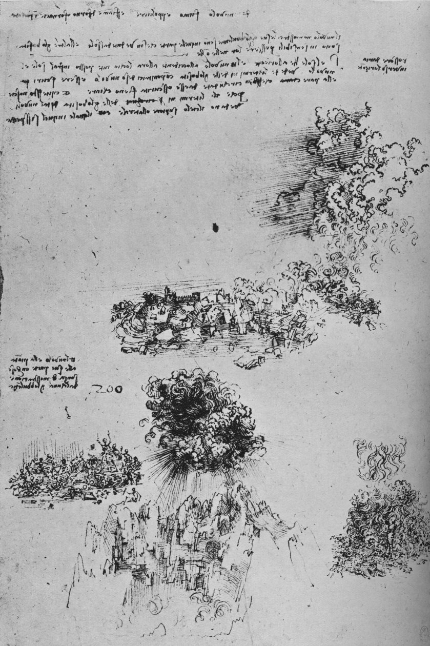 Destrucción llovida del cielo a la tierra, c1480 1945 de Leonardo da Vinci