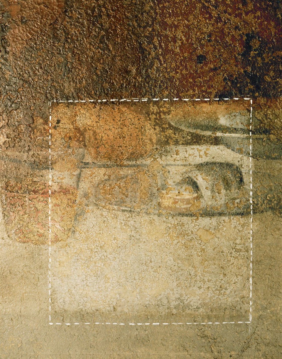 Detalle de la Última Cena de Leonardo: lo que los especialistas creían que era un trozo de pan, resultó, tras limpiar ... de Leonardo da Vinci