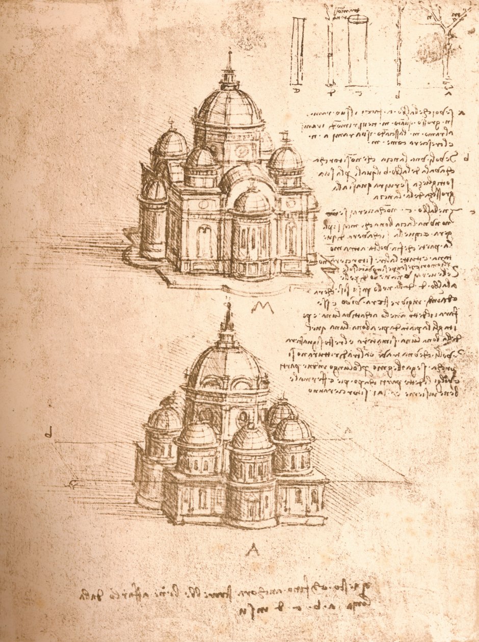 Dibujo de iglesias, c1472-c1519 1883 de Leonardo da Vinci
