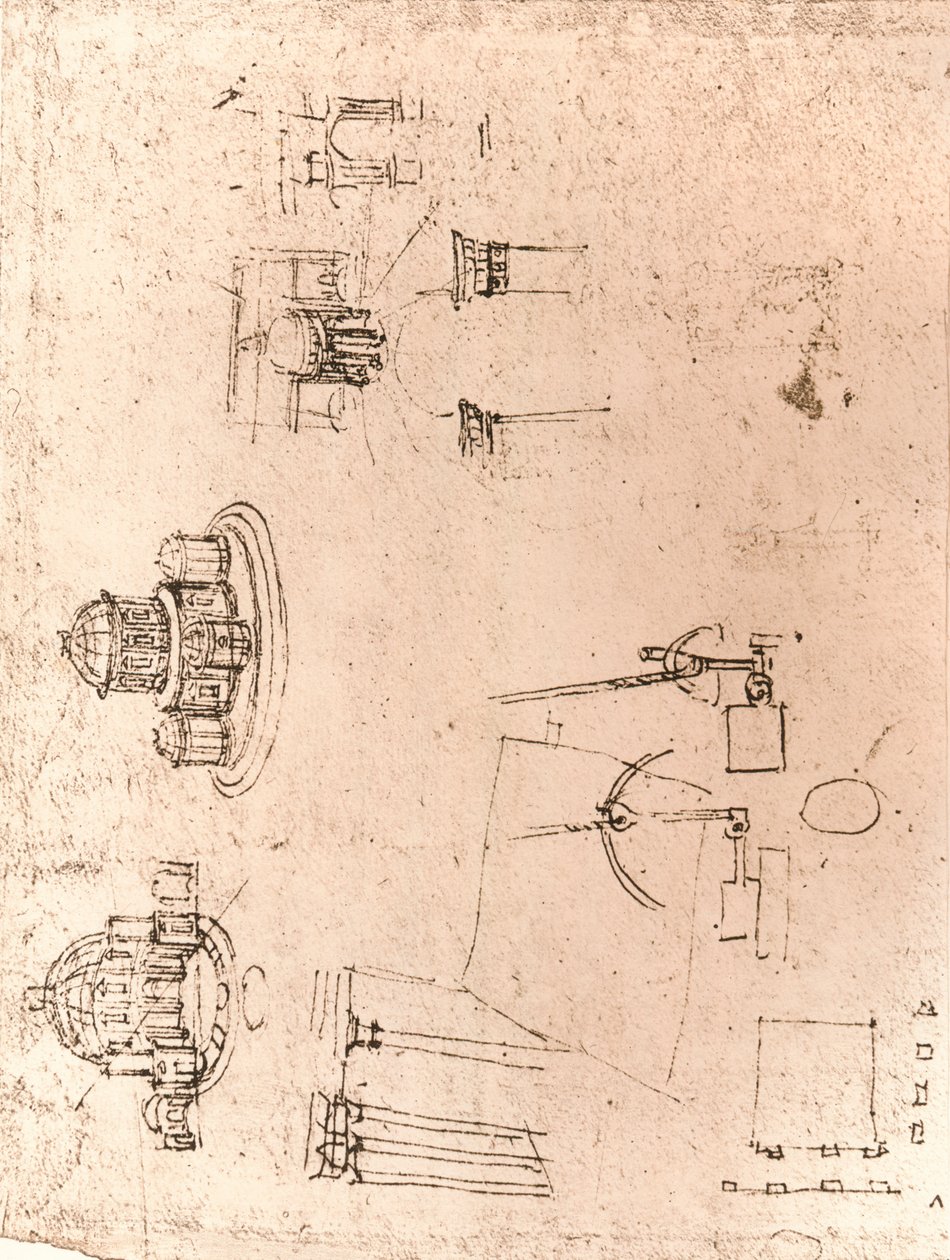 Dibujo de arquitectura eclesiástica, c1472-c1519 de Leonardo da Vinci