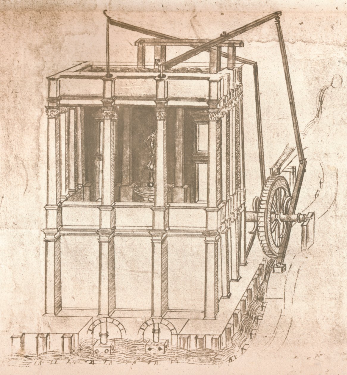 Dibujo de proyectos para castillos y villas, c1472-c1519 de Leonardo da Vinci