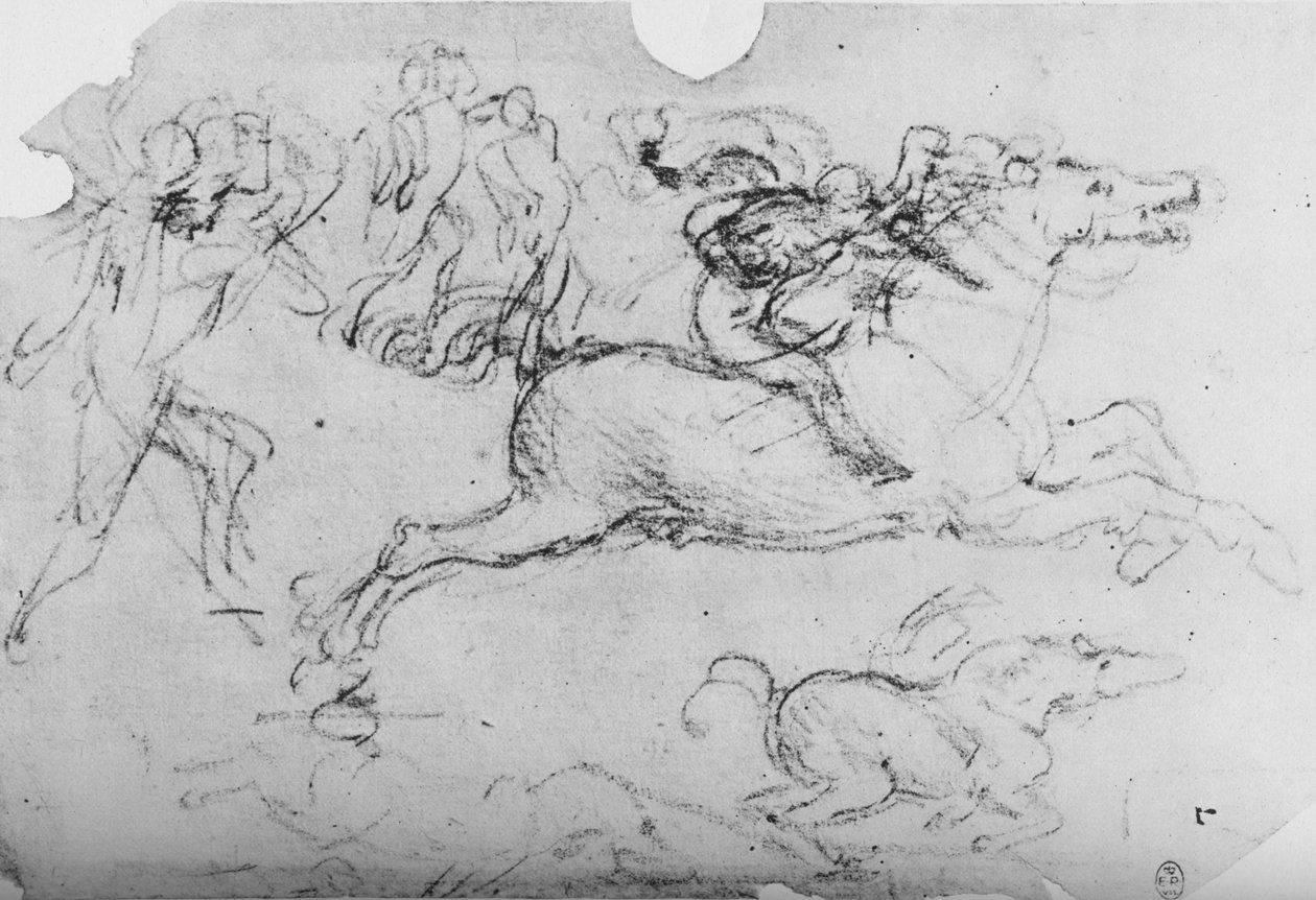 Jinete Galopando y Otras Figuras de Leonardo da Vinci